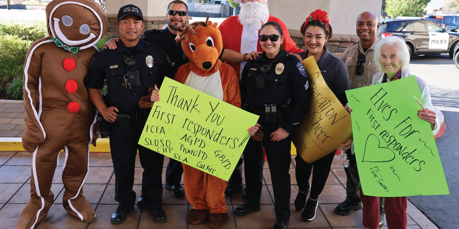 First Responders Christmas Caroling at Hospital